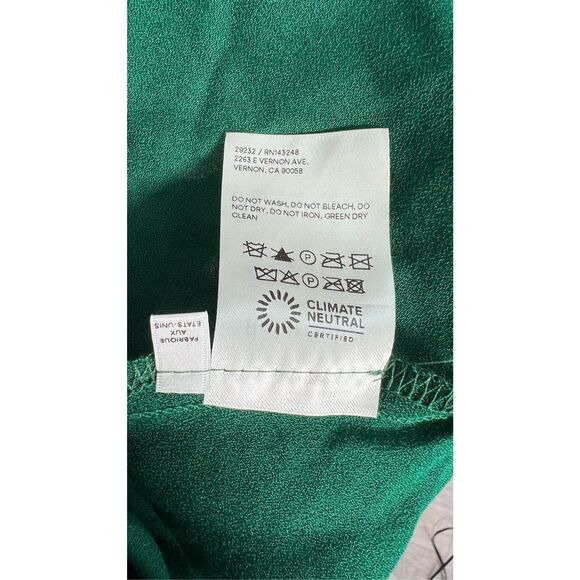 Reformation Women's Smocked Ruffle Square-Neck Midi Mica Dress In Emerald Size 8 - Picture 7 of 9